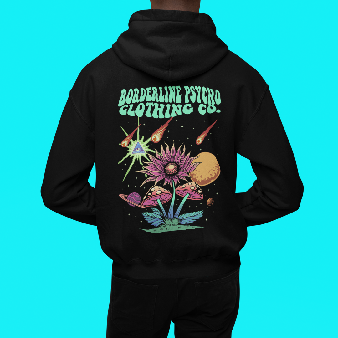 Fire and Flowers Borderline Psycho Hooded Sweatshirt - Unisex