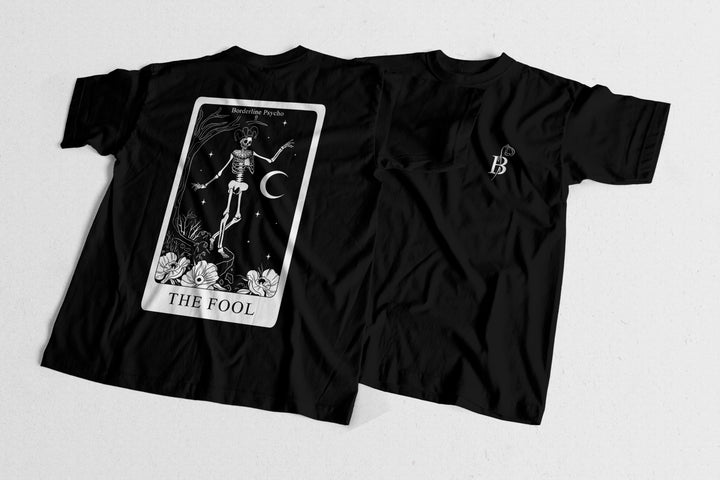 Borderline Psycho Black T-Shirt Unisex - The Fool Tarot