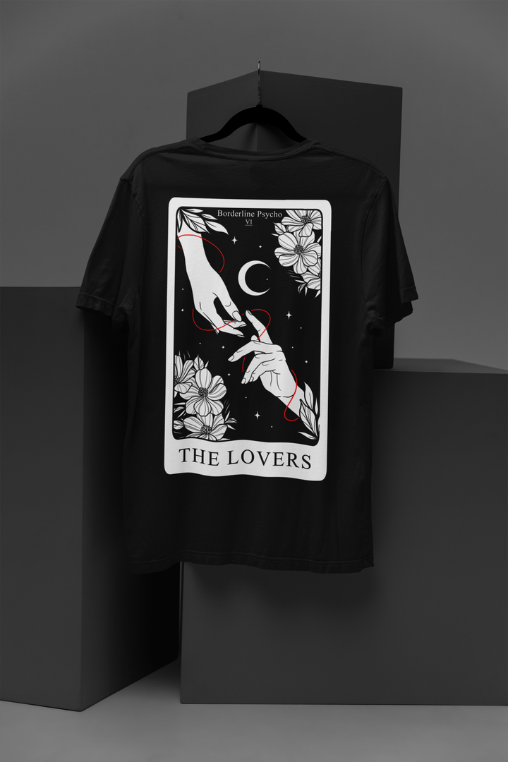 Borderline Psycho Black T-Shirt Unisex - The Lovers Tarot