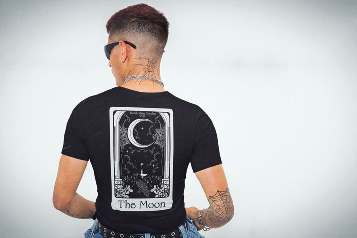 Borderline Psycho Black T-Shirt Unisex - The Moon Tarot